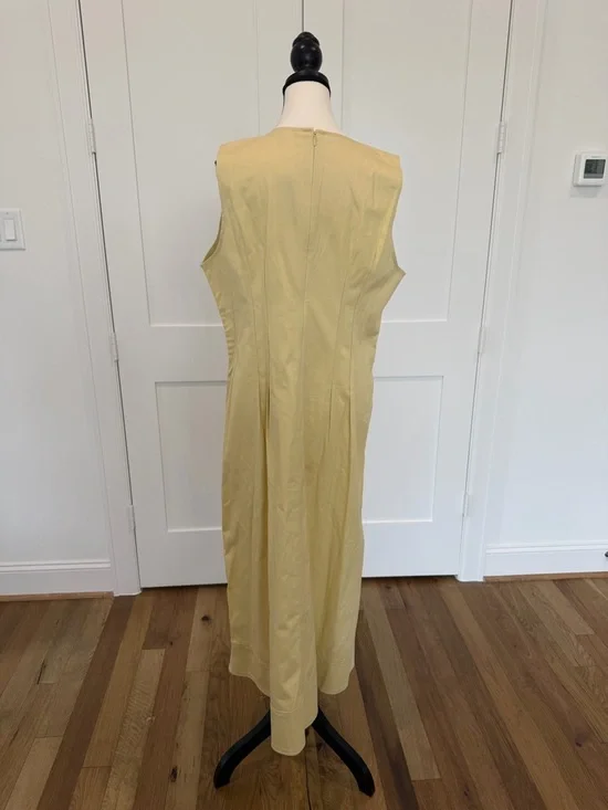 J.Crew Pintuck Midi Dress — Pale Yellow — Size 16 — NWT - Picture 9 of 16